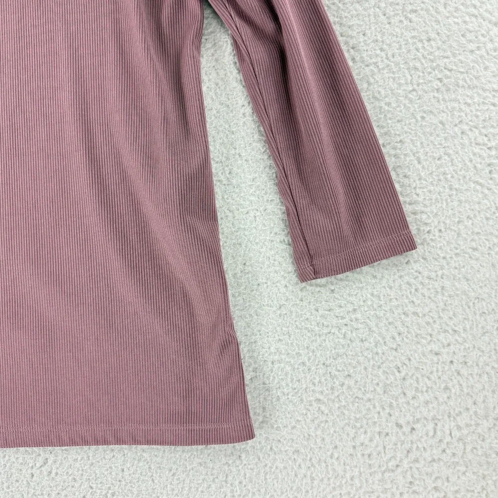 J. Jill Top Womens Medium Mauve Pink Cowl Neck Ribbed Long Sleeve Pullover‎